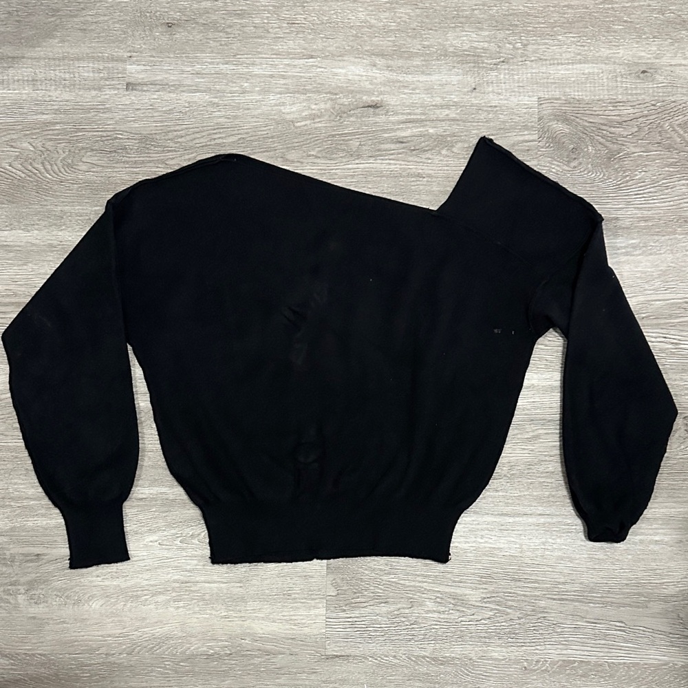 Catherine Malandrino Black Off-the-Shoulder Sweater